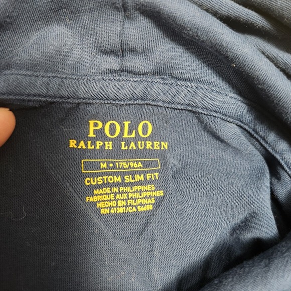Polo Ralph Lauren Hoodie Men Medium Custom Slim Fit Lightweight Hooded Shirt - Picture 9 of 11
